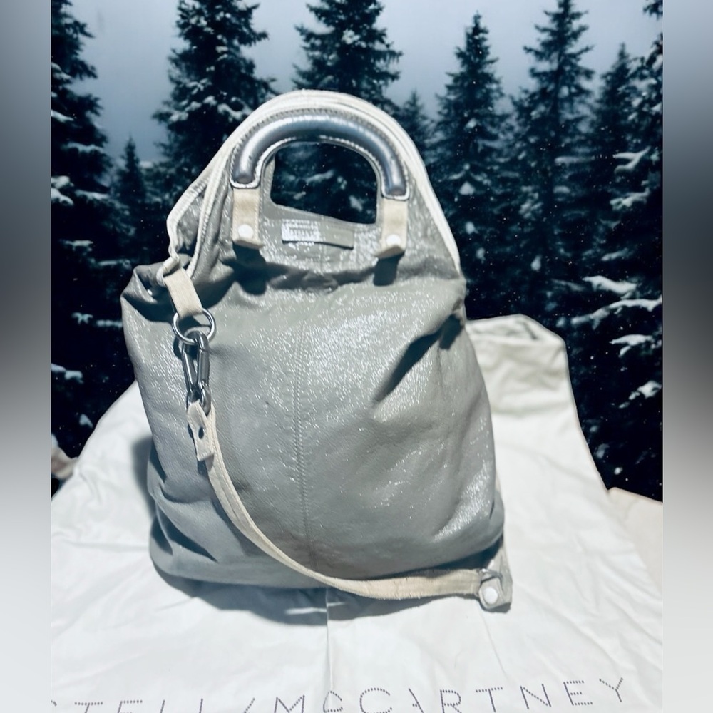 Stella McCartney Patent Vegan Tote Grey Bag